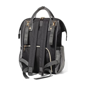 Dark Slate Gray Babyono Diaper / Mummy backpack OSLO STYLE - Black