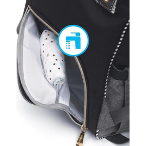 Light Gray Babyono Diaper / Mummy backpack OSLO STYLE - Black