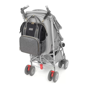 Light Slate Gray Babyono Diaper / Mummy backpack OSLO STYLE - Black
