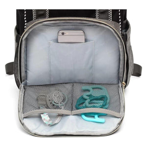 Gray Babyono Diaper / Mummy backpack OSLO STYLE - Black