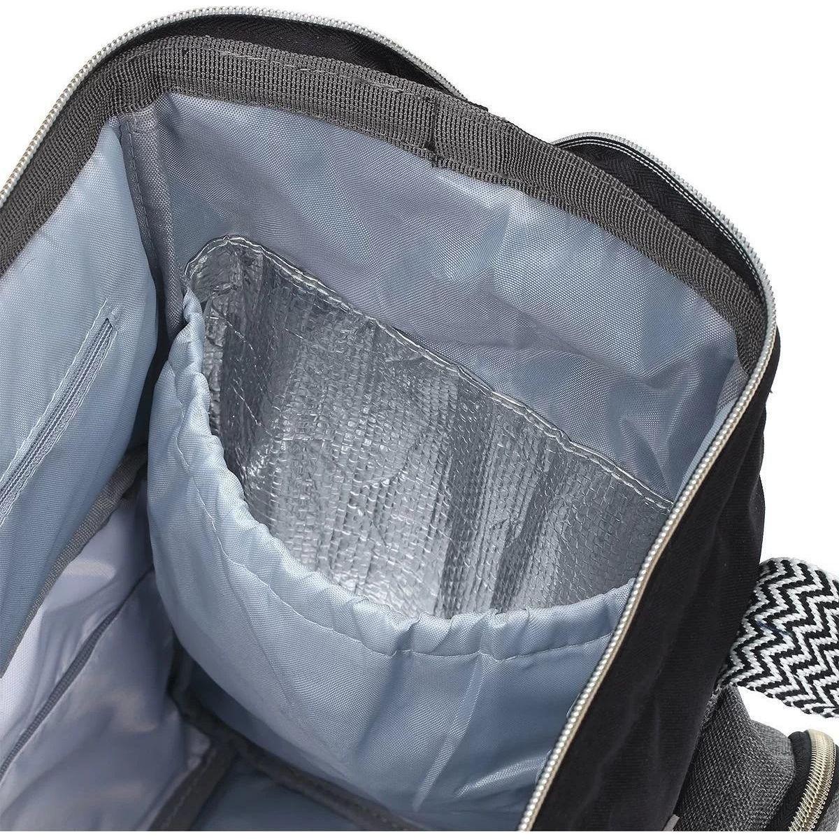 Slate Gray Babyono Diaper / Mummy backpack OSLO STYLE - Black