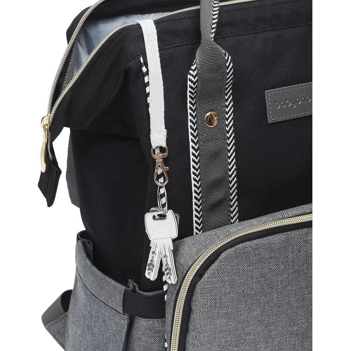 Dark Slate Gray Babyono Diaper / Mummy backpack OSLO STYLE - Black