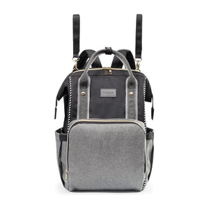Dim Gray Babyono Diaper / Mummy backpack OSLO STYLE - Black