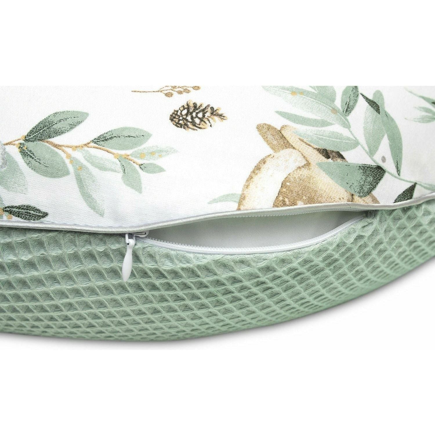 Gray Sensillo Waffle Nursing Pillow - Mint Deer
