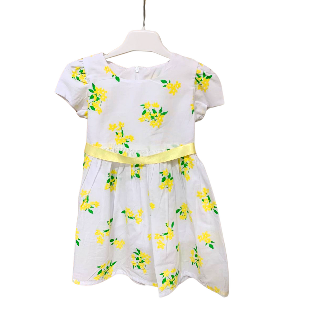 Gamzelim Baby Dress With Cardigan - Yellow Flowers