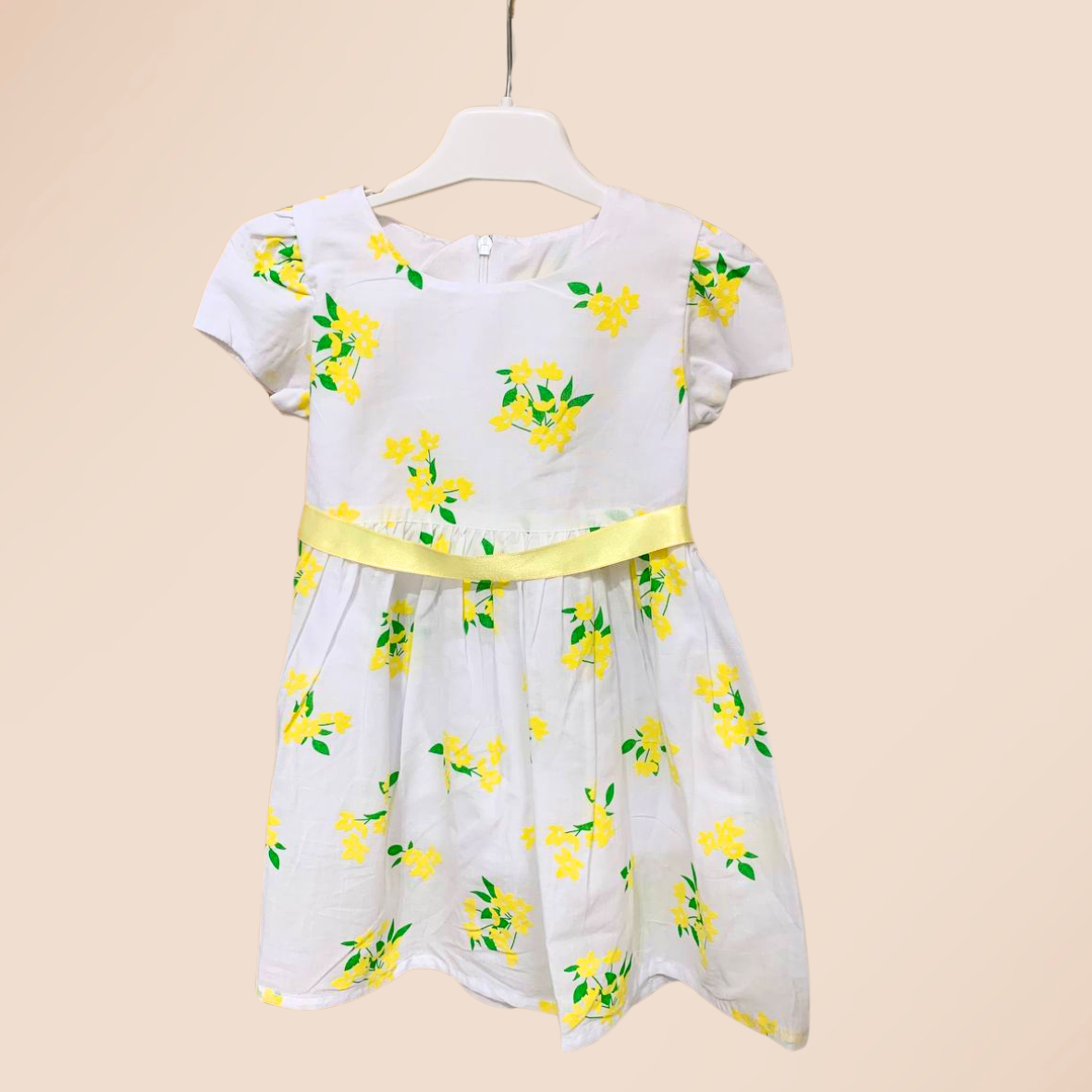 Gamzelim Baby Dress With Cardigan - Yellow Flowers