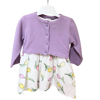 Gamzelim Baby Dress With Cardigan - Violet Tulips