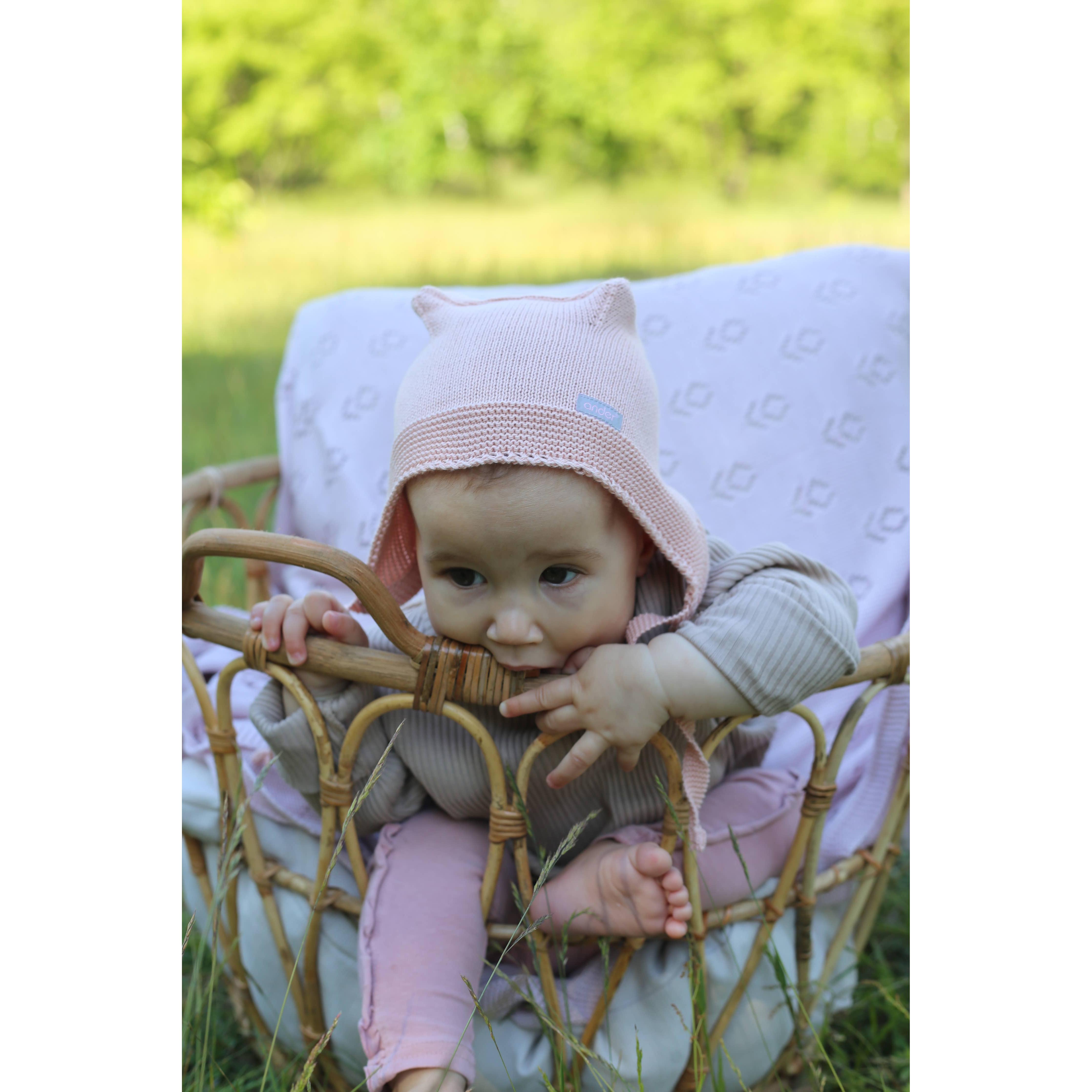 Ander Baby Knit Bonet Hat Amanda - Ecrue - Size 48