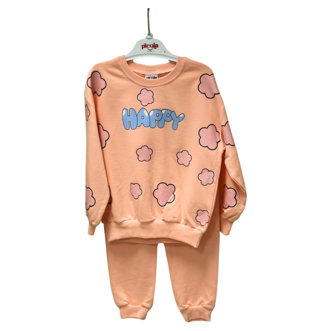 Picola Joggers Set Happy - Peach