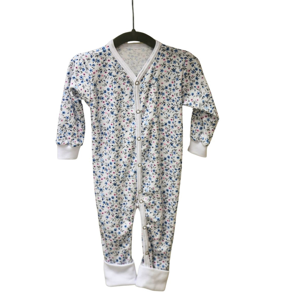 Lilly Bean Romper With Cuffs - Forget-me-not