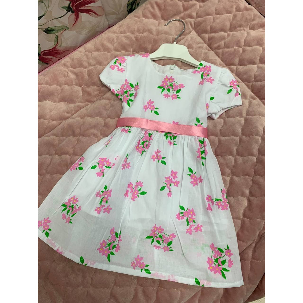 Gamzelim Baby Dress With Cardigan - Pink Flowers