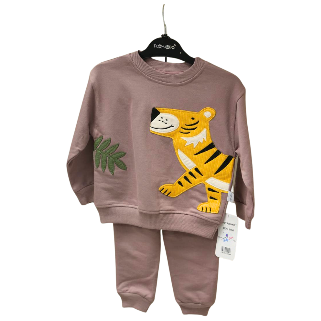 Flamindo Tiger Joggers Set - Dusty pink