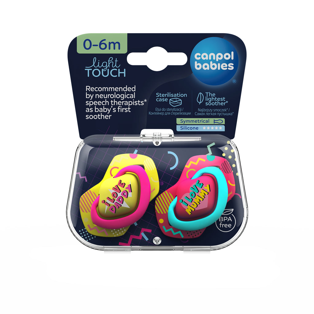 Canpol Silicone Soother NEON LOVE 2 pcs - Choose Size