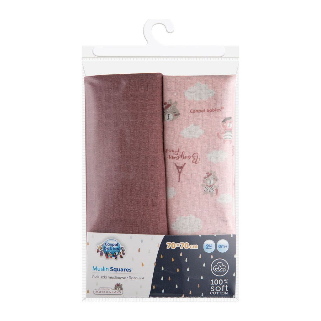 Canpol Muslin Squares 70x70 cm BONJOUR PARIS 2 pcs