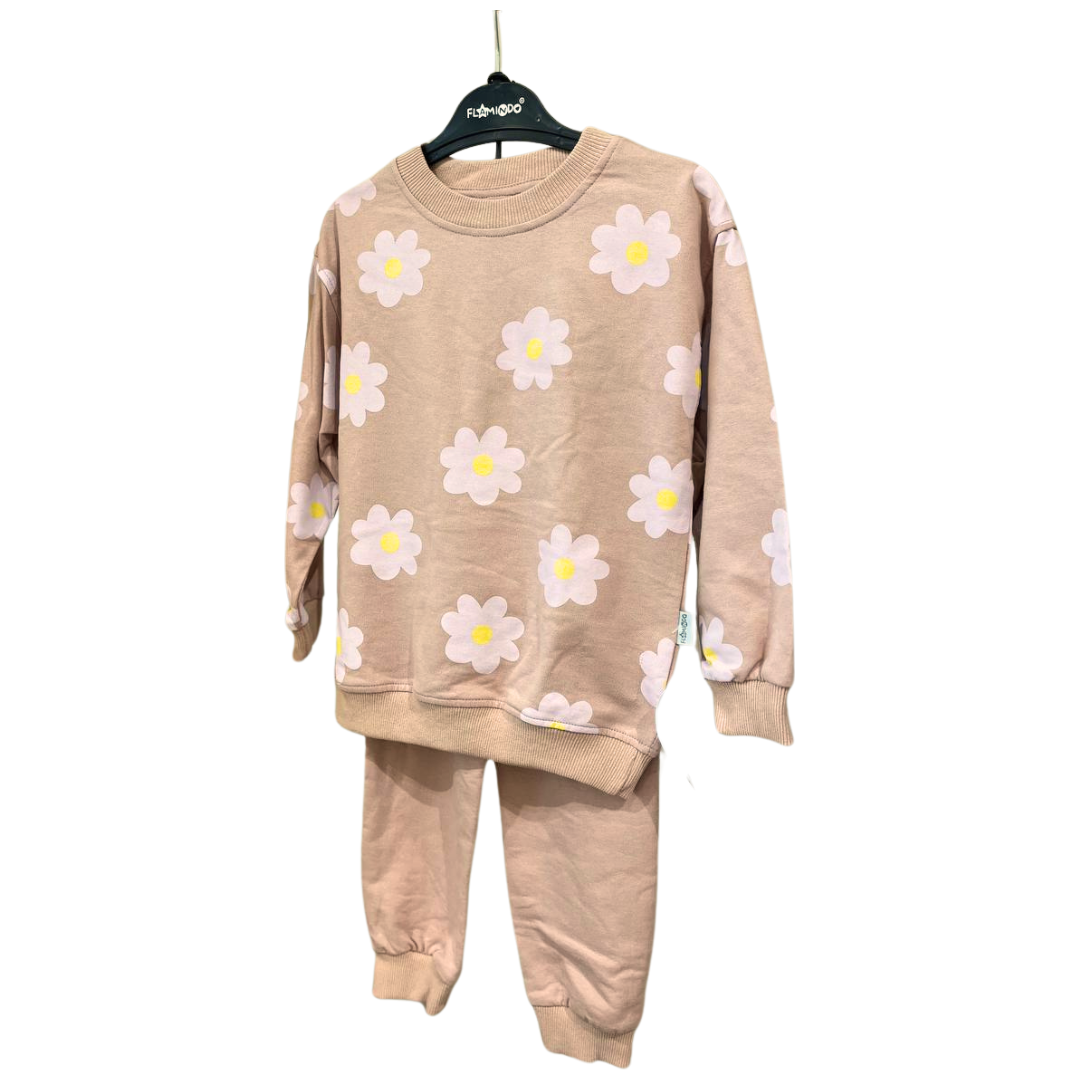 Flamindo Flowers Joggers Set - Peach