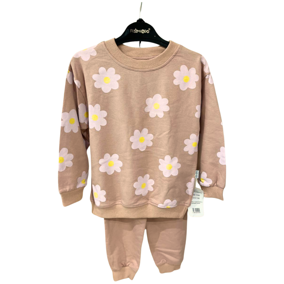 Flamindo Flowers Joggers Set - Peach