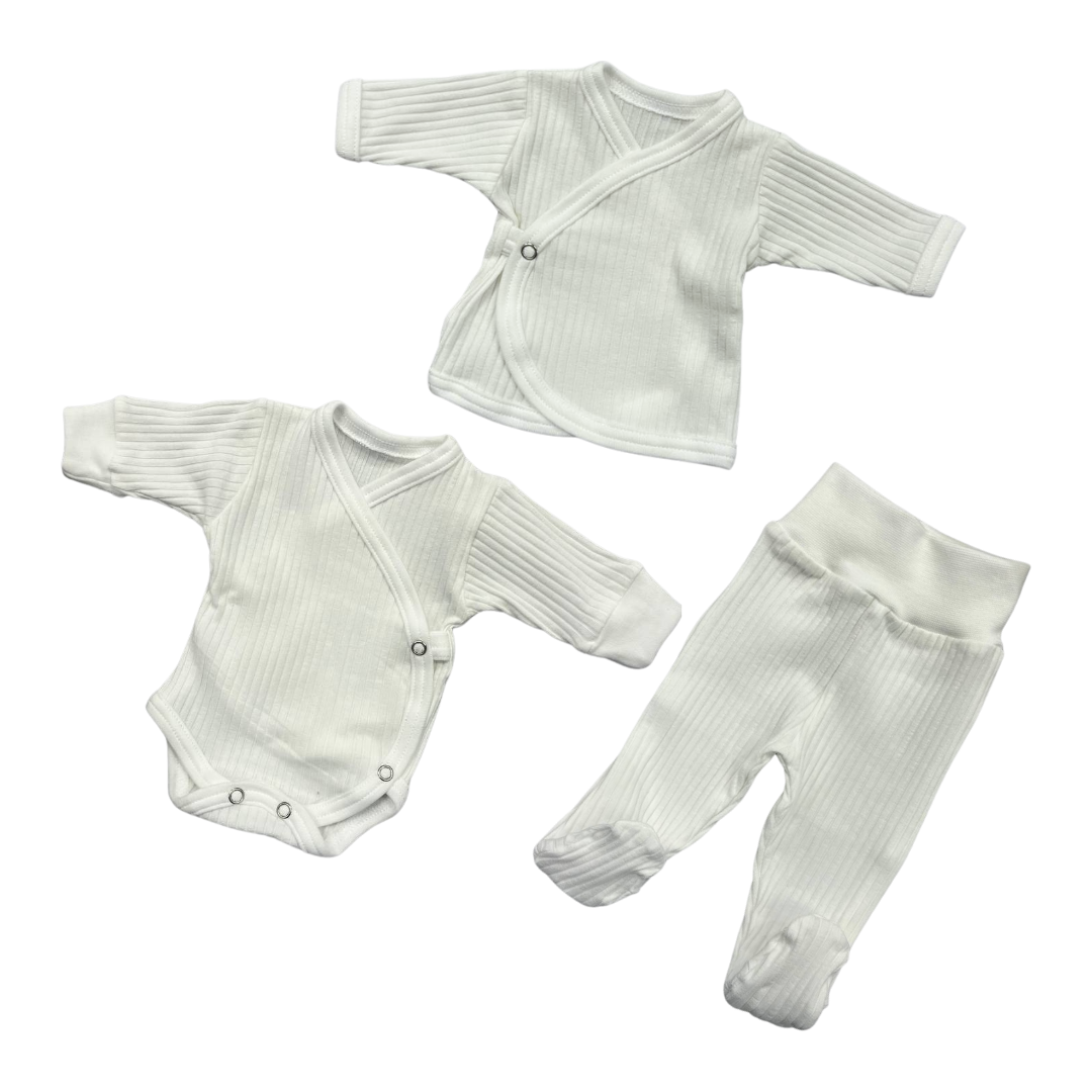 Lilly Bean Premature Ribbed Cotton Set - 3 pcs