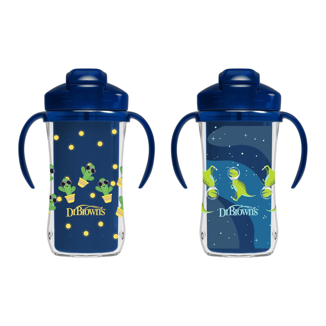 Dr. Brown's Insulated Sippy Straw Cup 12m+ - Boy - 2-pack