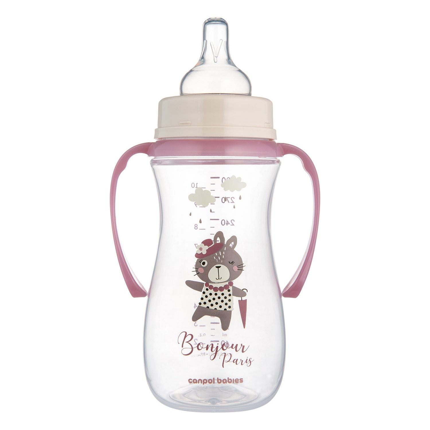 Canpol Anti-colic Bottle EasyStart Bonjour Paris 300 ml  - Pink