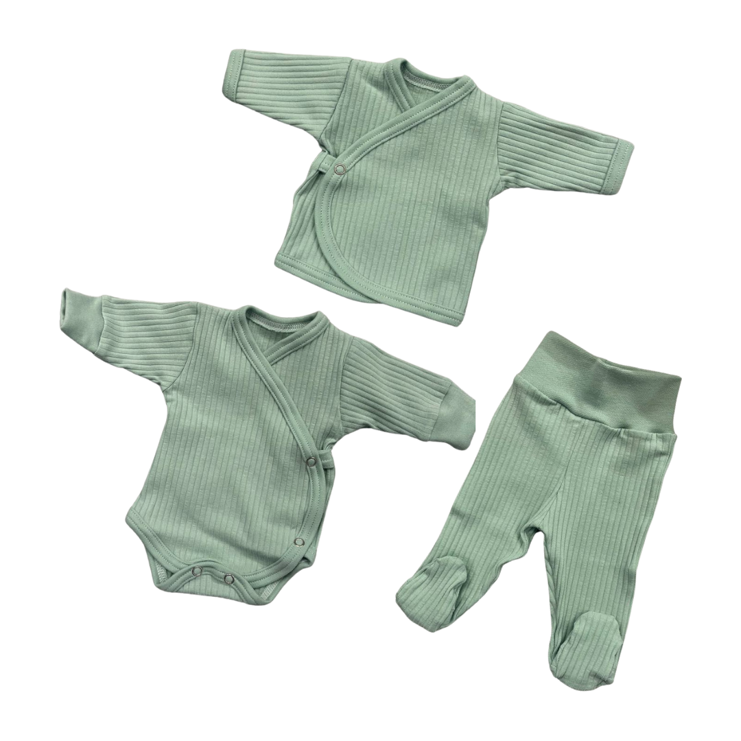 Lilly Bean Premature Ribbed Cotton Set - 3 pcs