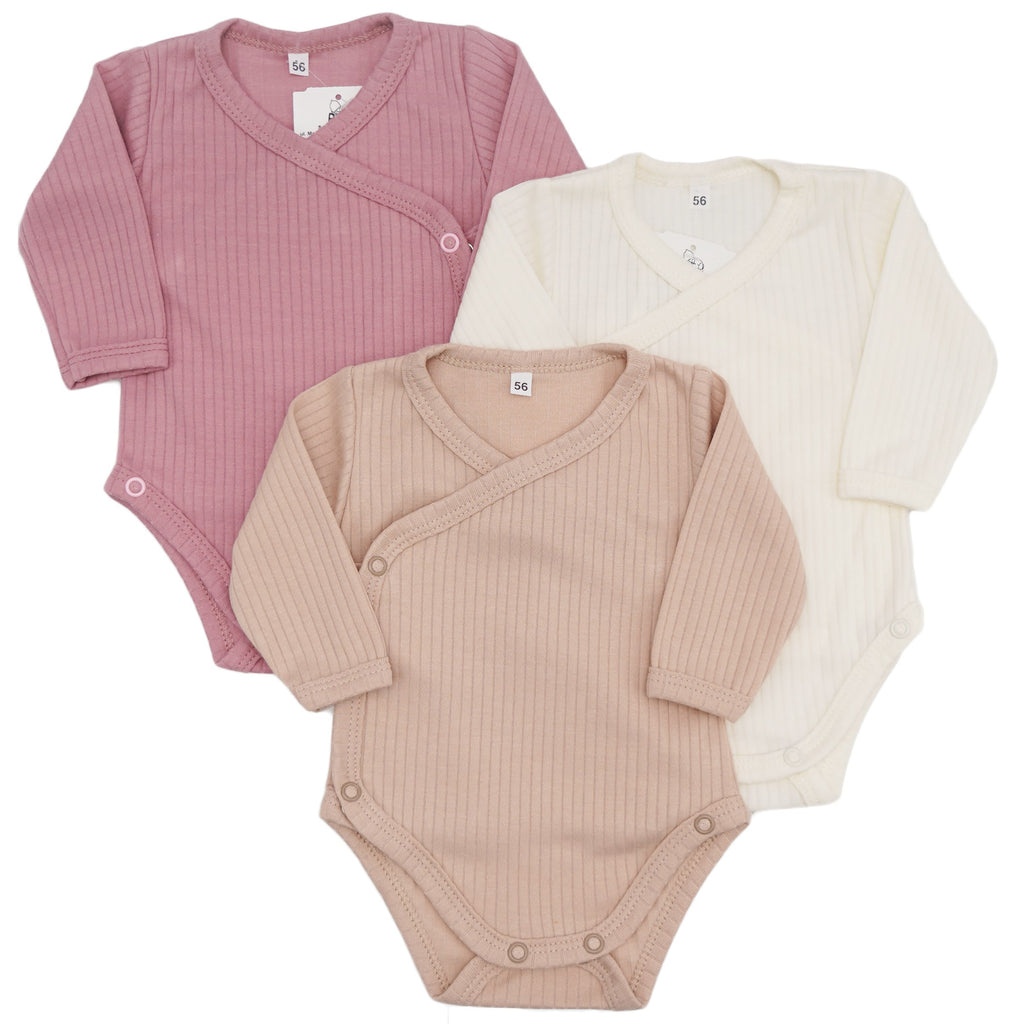 Babylove Premature Baby Girl Long Sleeve Side Snap Bodysuit | Pink