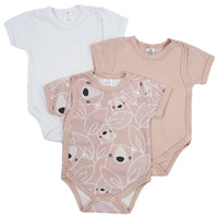 Babylove Premature Baby Short Sleeve Side Snap Bodysuit | Pink Bears