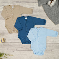 Babylove Premature Baby Long Sleeve Bodysuit (Front Opening) 3-pack | Boy