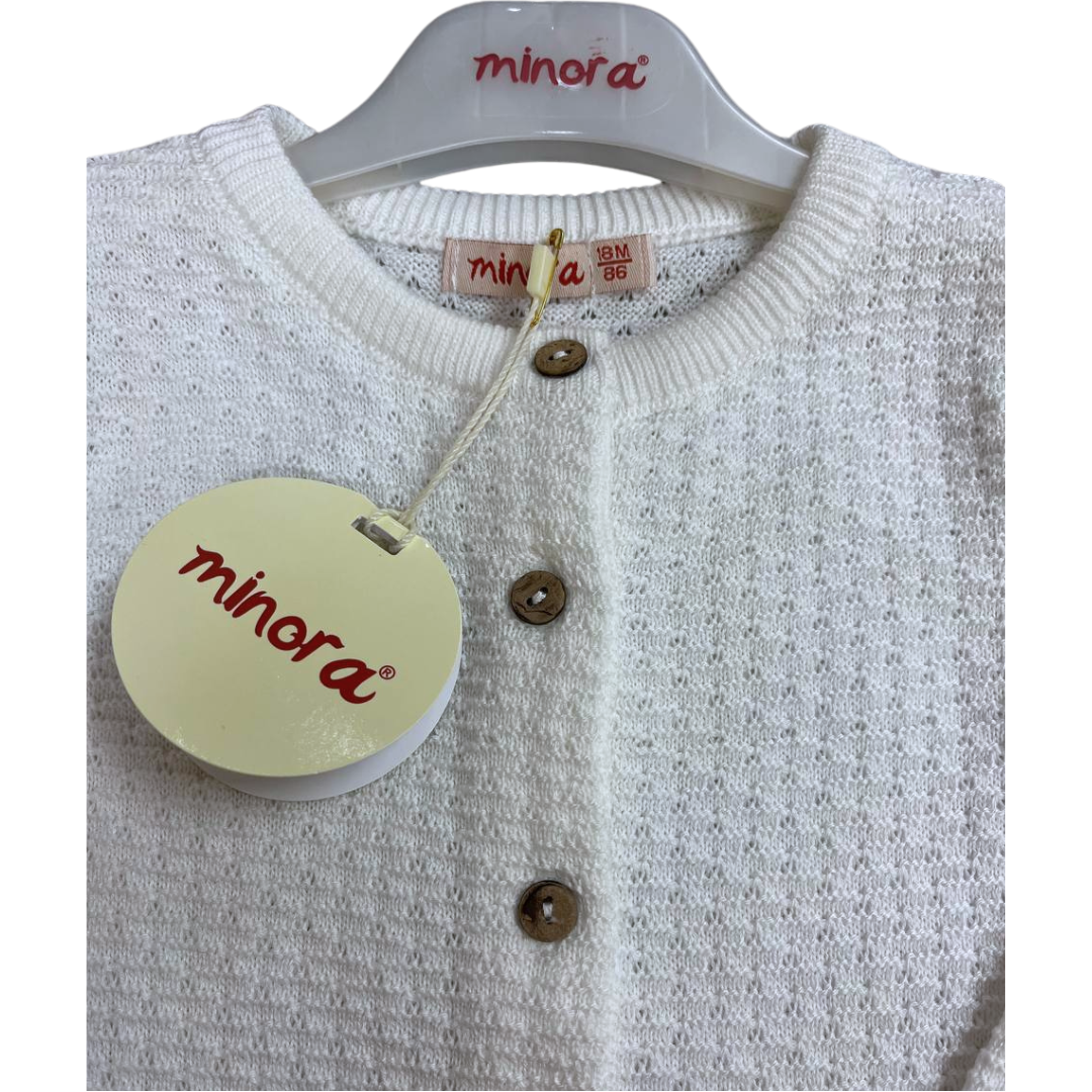 Minora Cardigan Knitted - White (6-24 MONTHS)