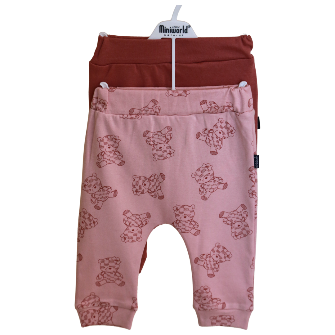 Miniworld - Pink Bears Baby Long Trousers 2 pcs (3-18 MONTHS)