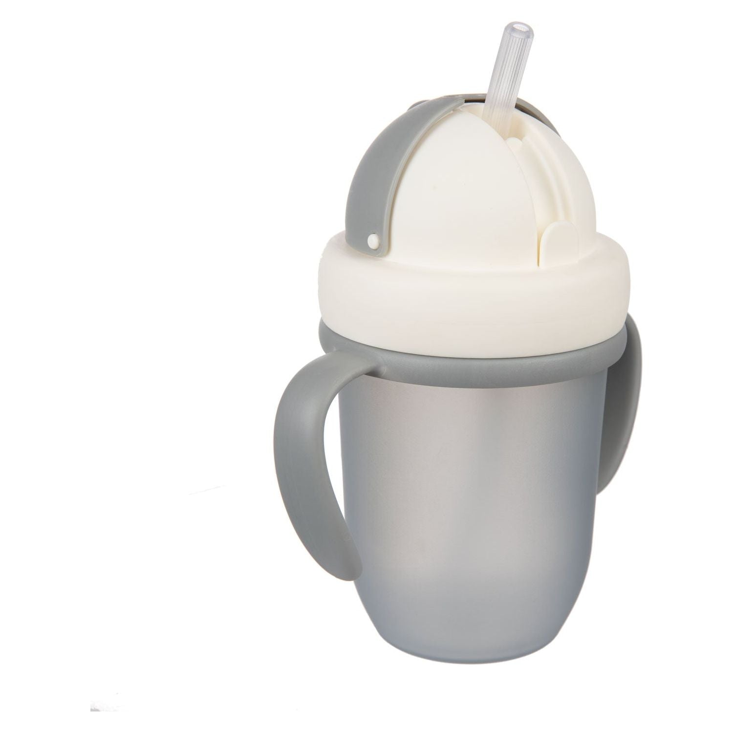 Canpol Cup with Silicone Flip-top Straw 210ml - Grey