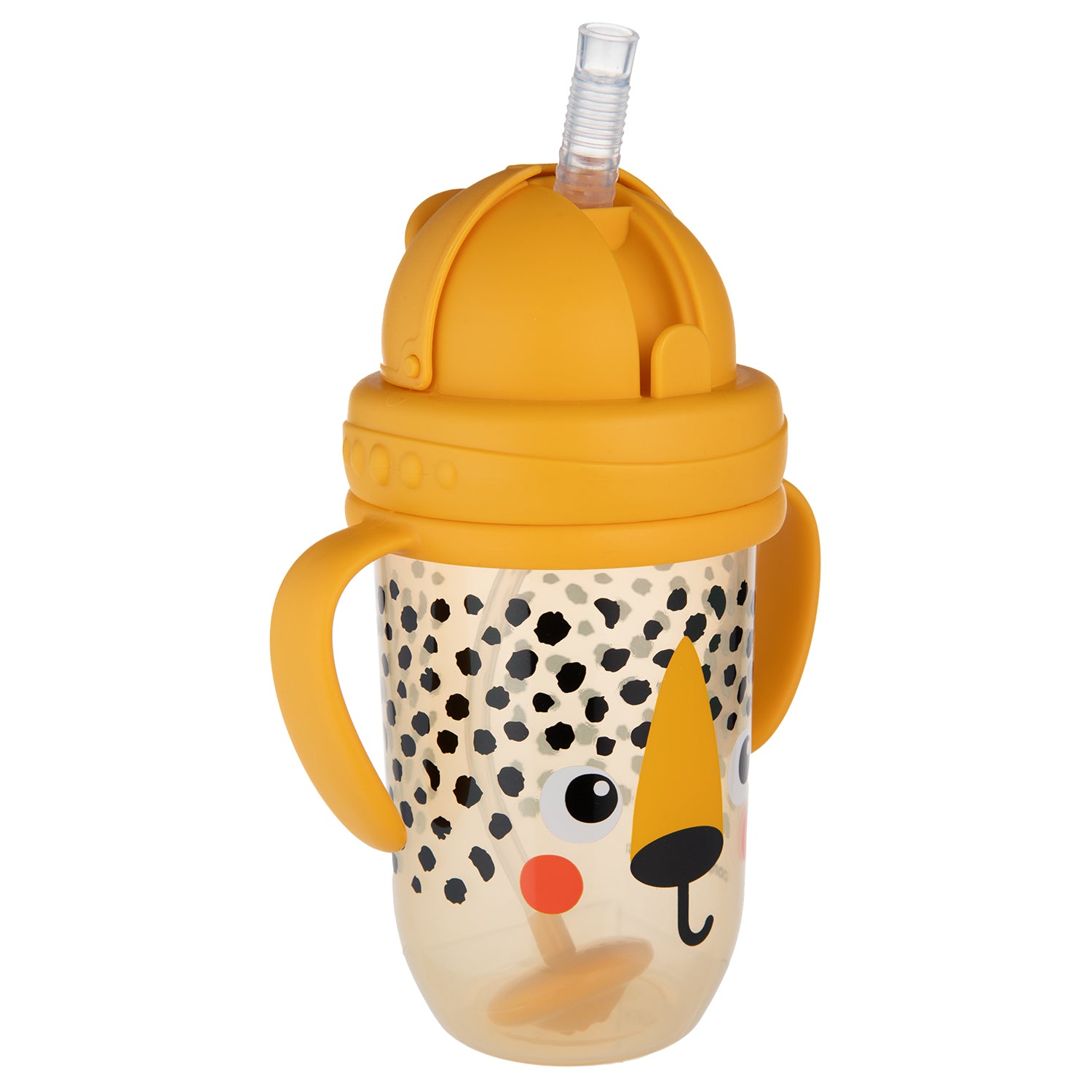 Canpol Babies Non-Spill Cheetah Baby Cup with Soft Weighted Straw – 270ml