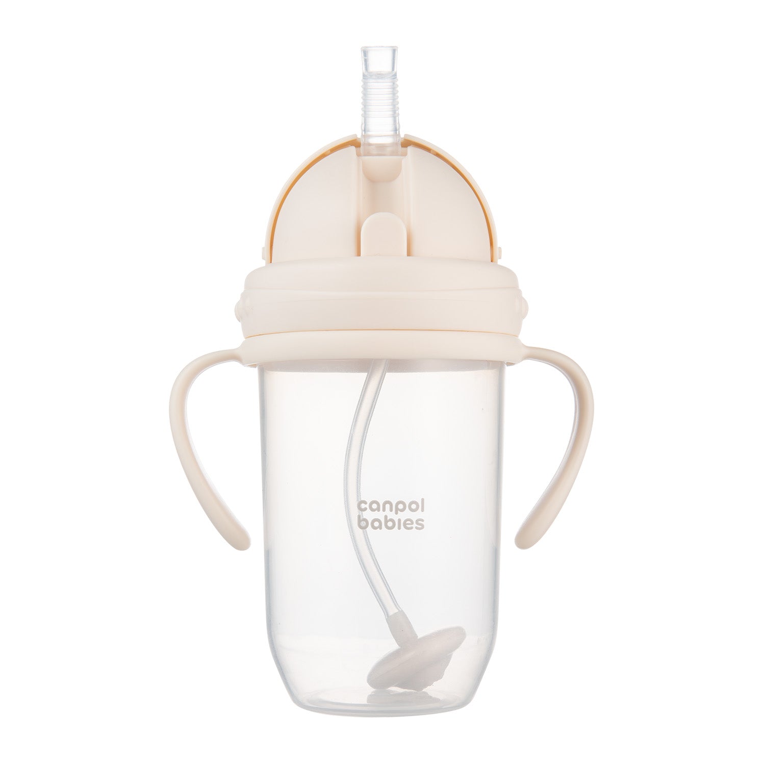 Canpol Babies Non-Spill Weighted Straw Cup 270ml 6m+ – Cream