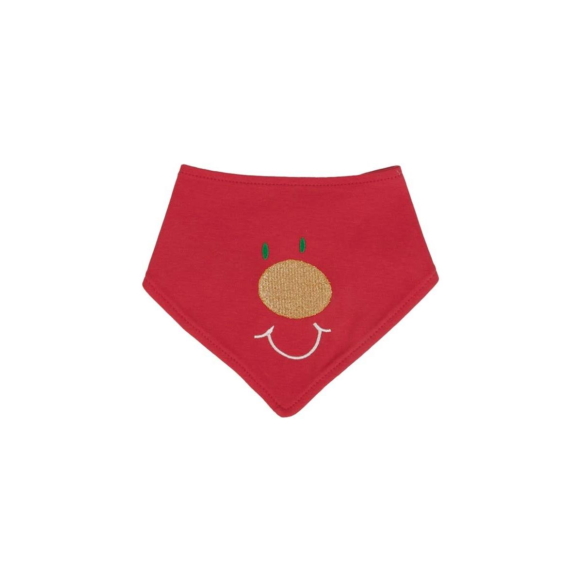 Reindeer Christmas Bib Scarf - Red