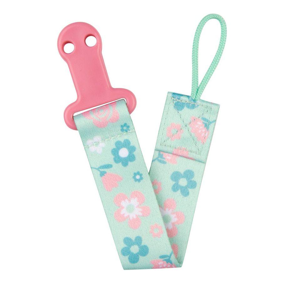 Canpol Soother Clip with Ribbon - EXOTIC ANIMALS - Turquoise