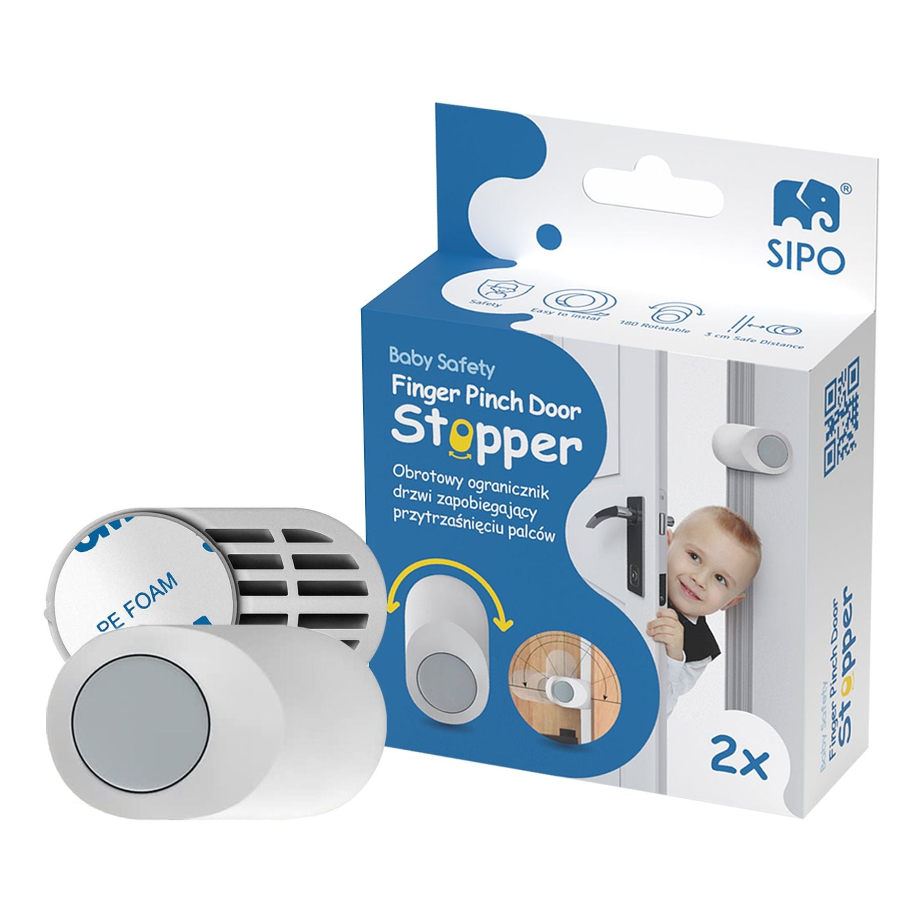 SIPO Baby Safety Rotatable Door Stopper - 2 pcs