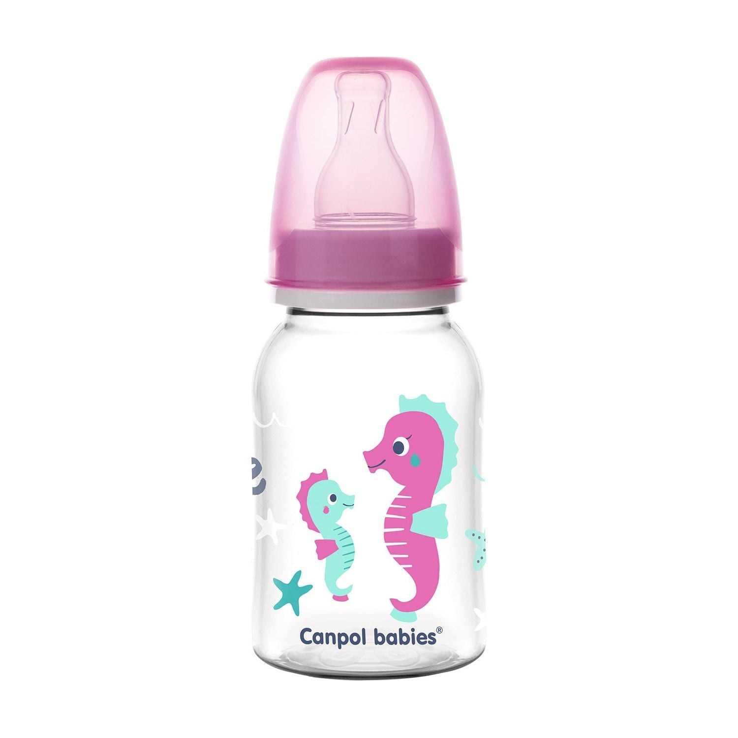 Canpol Babies Narrow Bottle 120 ml LOVE & SEA - Pink / Orange
