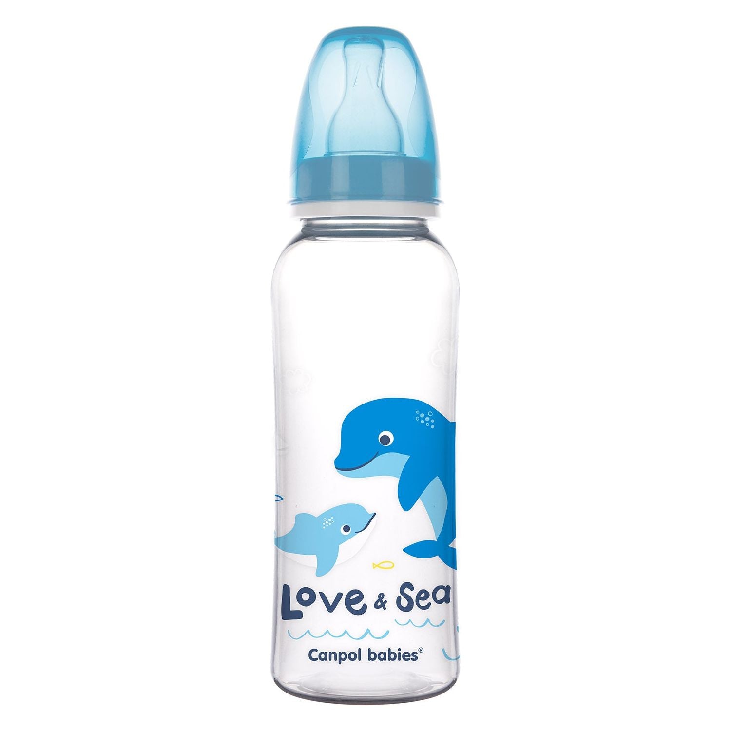 Canpol Babies Narrow Bottle 250 ml LOVE&SEA - Blue Dolphin
