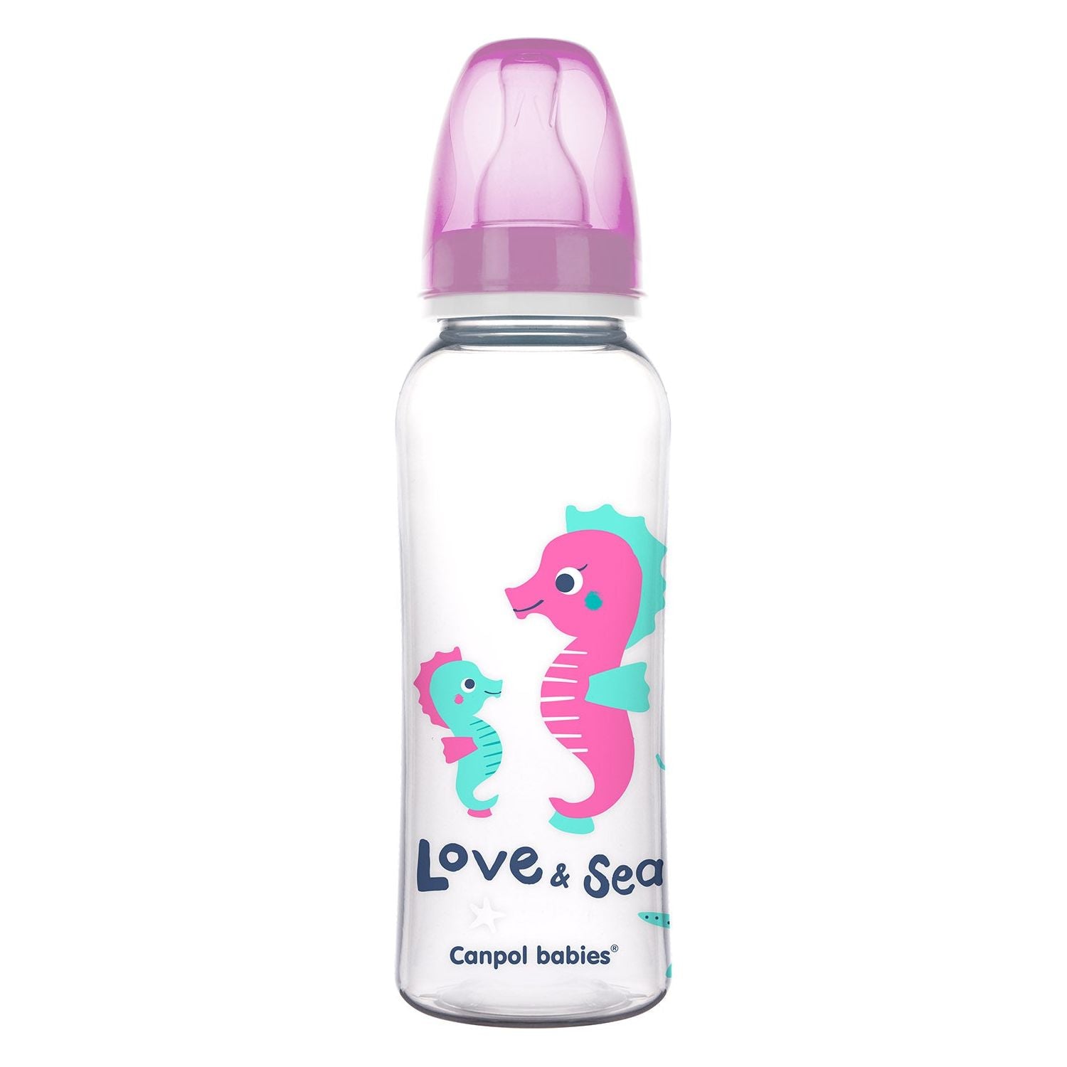 Canpol Babies Narrow Bottle 250 ml LOVE&SEA - Pink Sea Horse