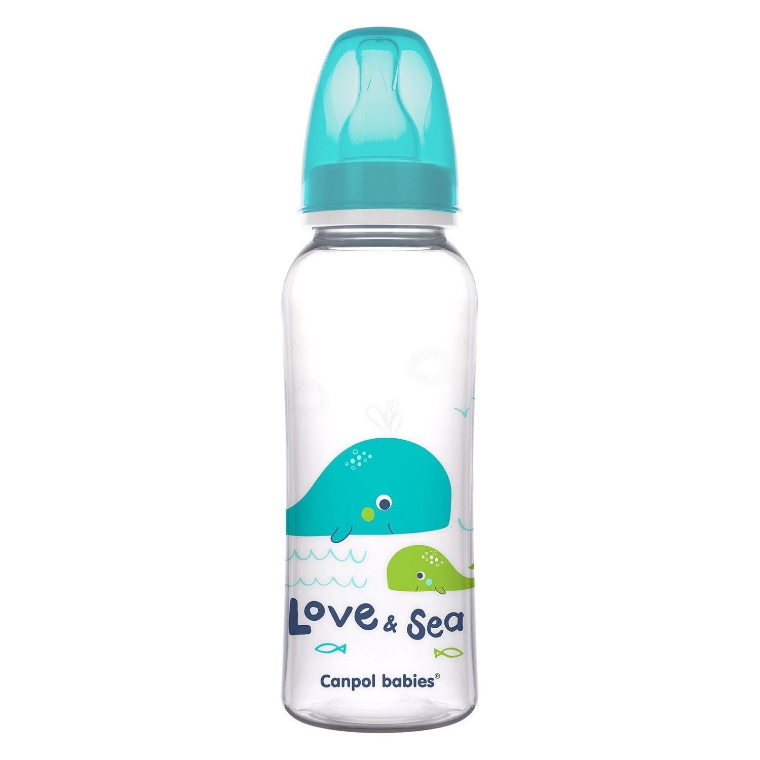 Canpol Babies Narrow Bottle 250 ml LOVE&SEA - Mint Whale