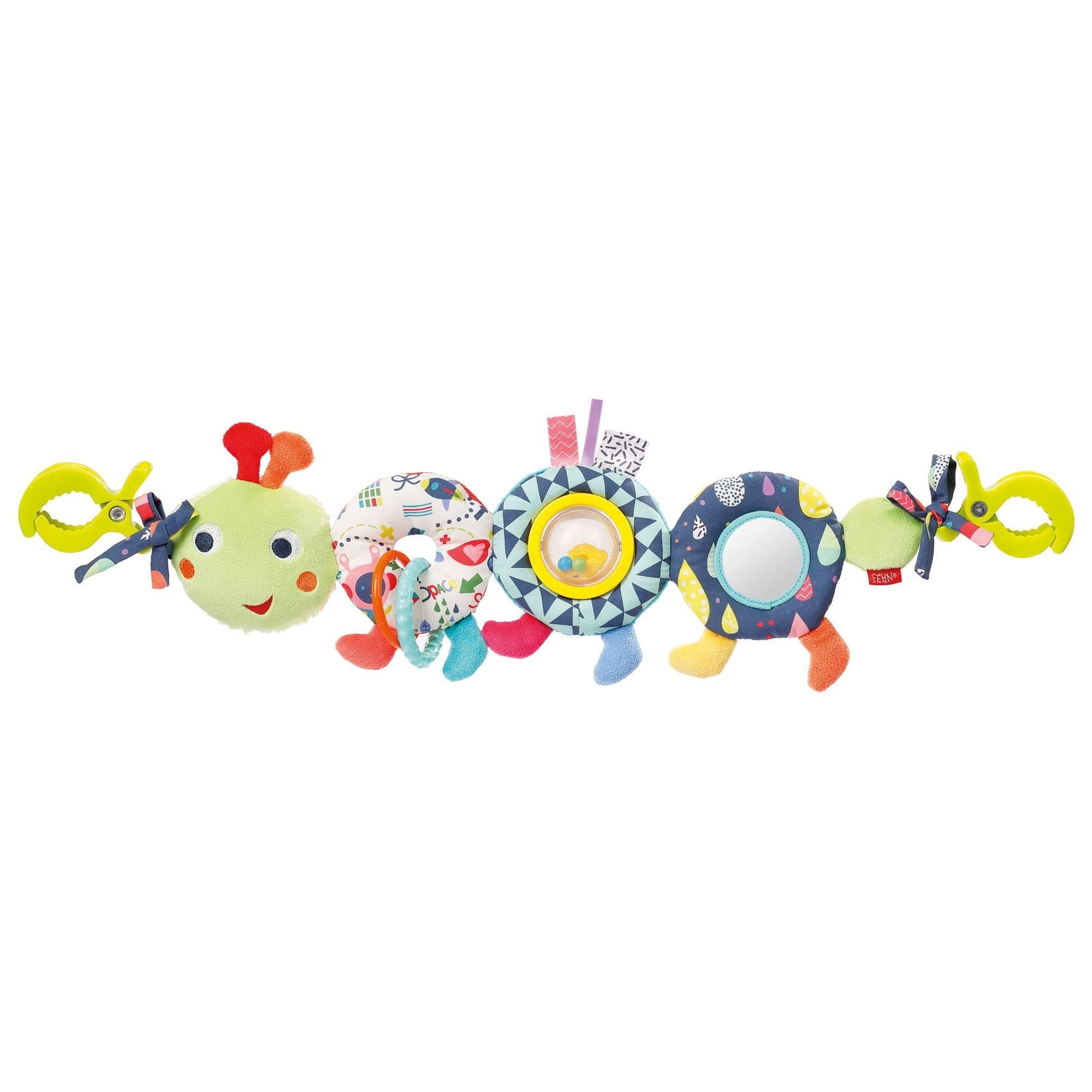 Fehn Pram Rattle Chain Travel Toy Caterpillar