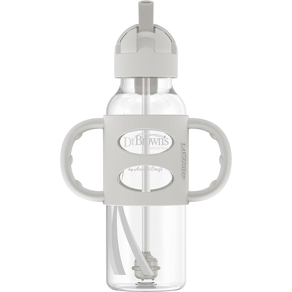 Dr. Brown's Narrow Straw Weighted Bottle with Silicone Handles 250 ml - 3 colours