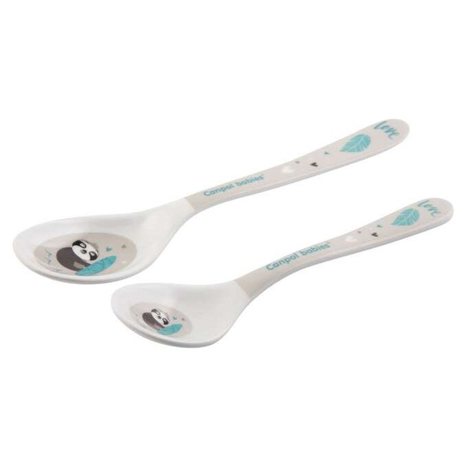 Canpol Melamine Spoons 2 pc - EXOTIC ANIMALS - Grey