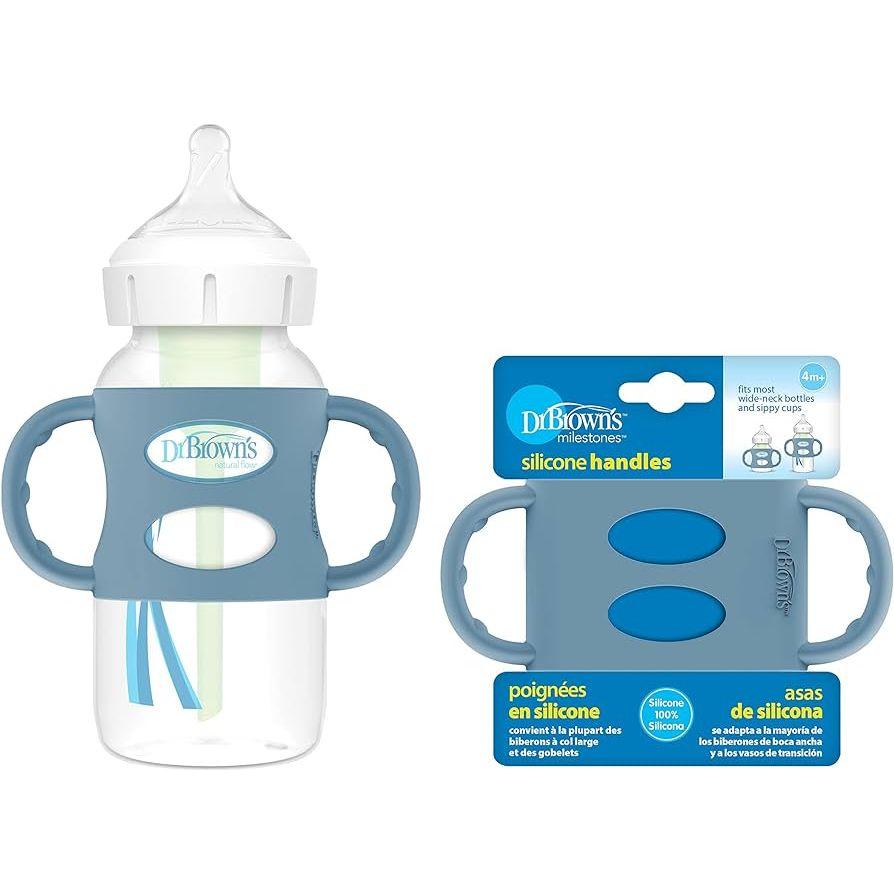 Dr. Brown's Wide-Neck Bottle Silicone Handles 4m+ - Choose Colour