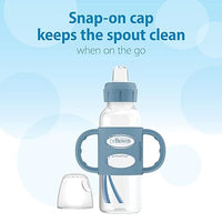 Dr. Brown's Narrow Sippy Bottle with 100% Silicone Handles, Easy-Grip Bottle with Soft Sippy Spout, 8oz/250mL 6m+ 2 Pack