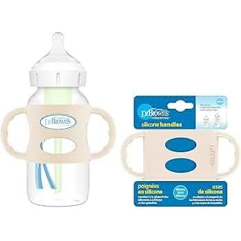 Dr. Brown's Wide-Neck Bottle Silicone Handles 4m+ - Choose Colour