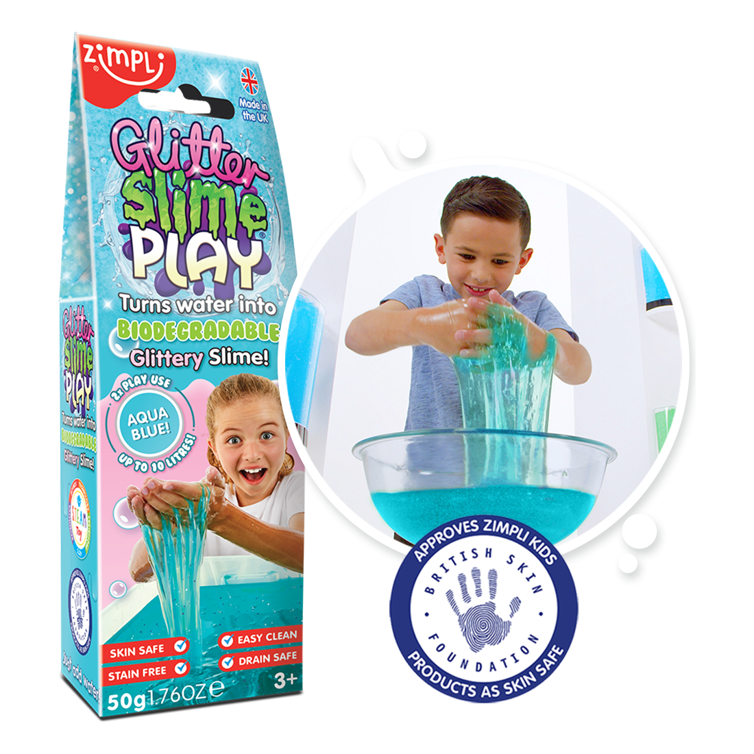 Zimpli Glitter Slime Play - Aqua