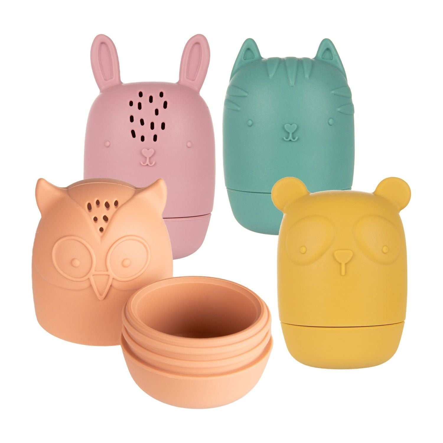 Canpol Ensemble de jouets de bain en silicone torsadé 4 pièces