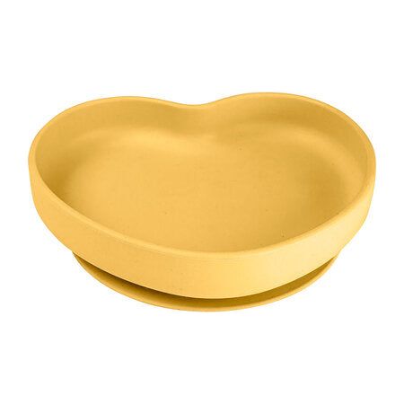 Canpol Silicone Suction plate HEART 6m+ - Yellow