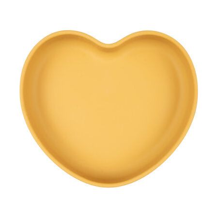 Canpol Silicone Suction plate HEART 6m+ - Yellow