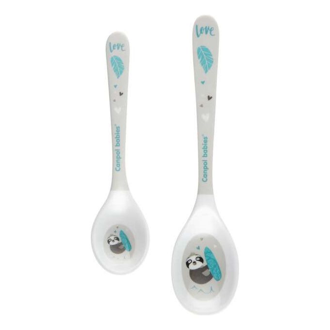 Canpol Melamine Spoons 2 pc - EXOTIC ANIMALS - Grey